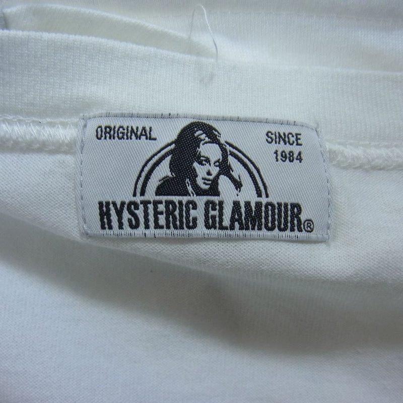 HYSTERIC GLAMOUR ヒステリックグラマー 0161CL05 PRIMAL SCREAM 変形 ロングスリーブ カットソー ホワイト系 FREE【中古】