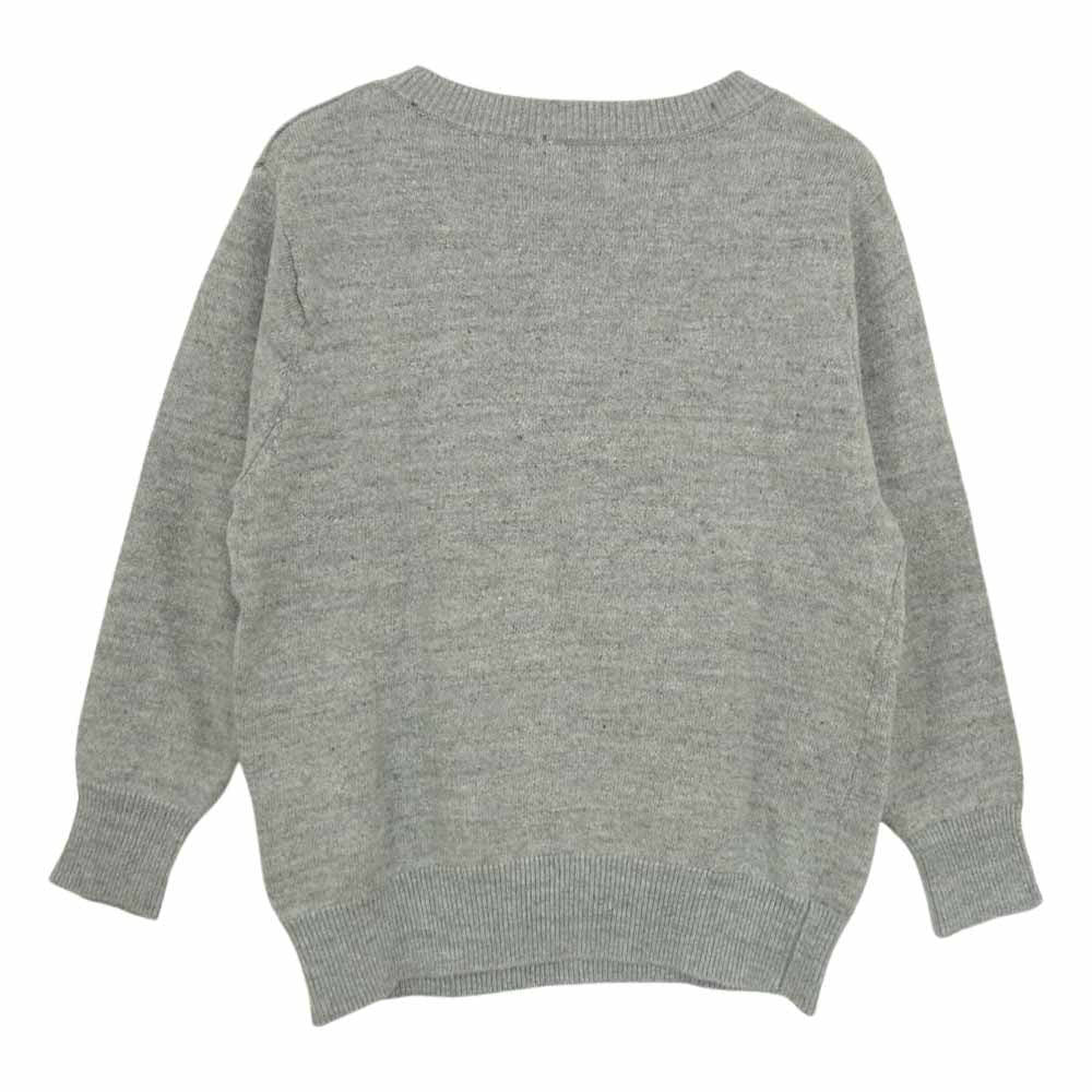 HYSTERIC GLAMOUR ヒステリックグラマー 0161NS06 プレミアムフランダースリネン ガール ナンバリング ニット グレー系 FREE【中古】