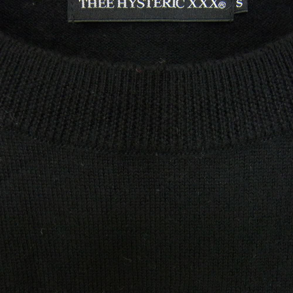 HYSTERIC GLAMOUR ヒステリックグラマー 06193NS03 THEE XXX ARROW SIGN編込 プルオーバー ブラック系 S【中古】