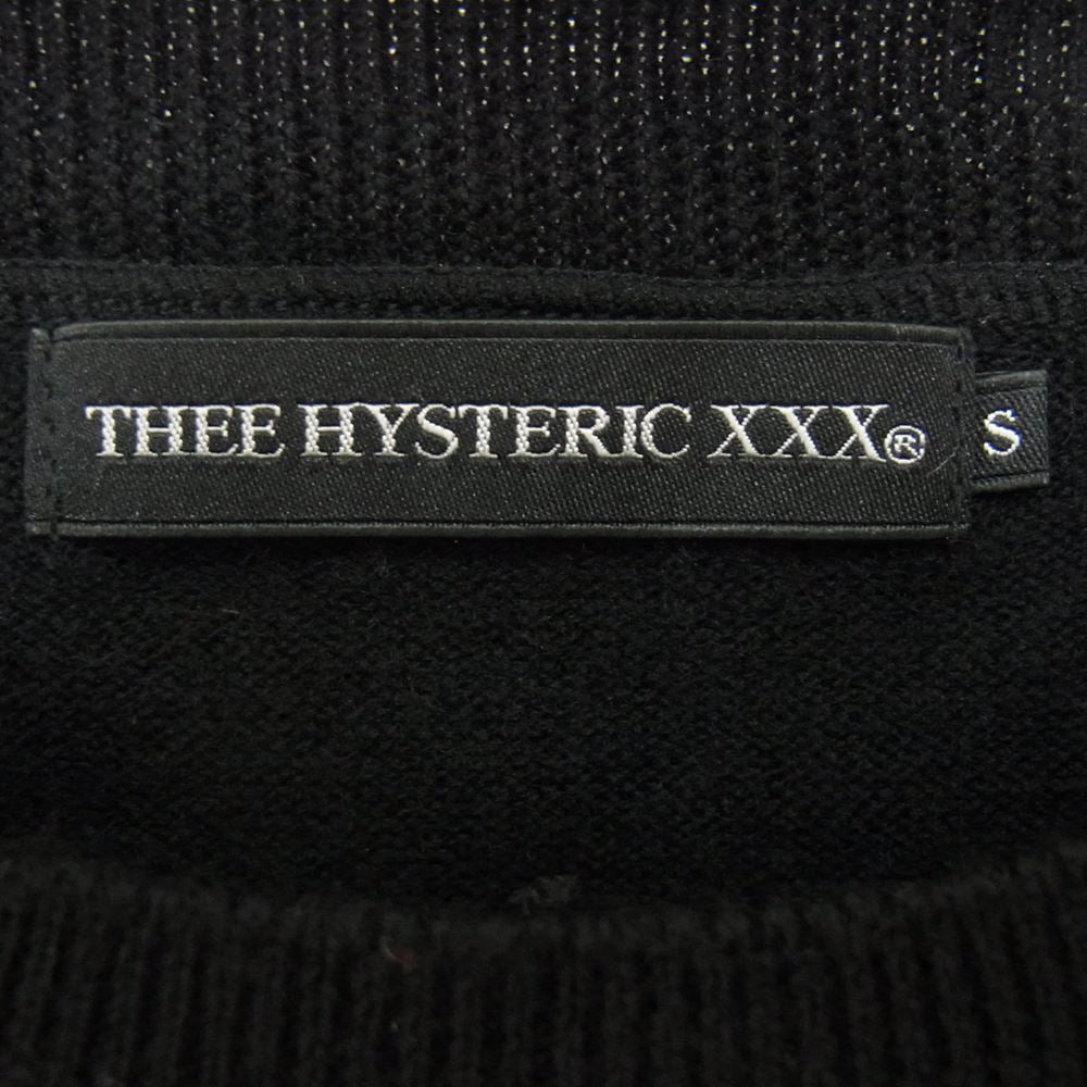 HYSTERIC GLAMOUR ヒステリックグラマー 06193NS03 THEE XXX ARROW SIGN編込 プルオーバー ブラック系 S【中古】