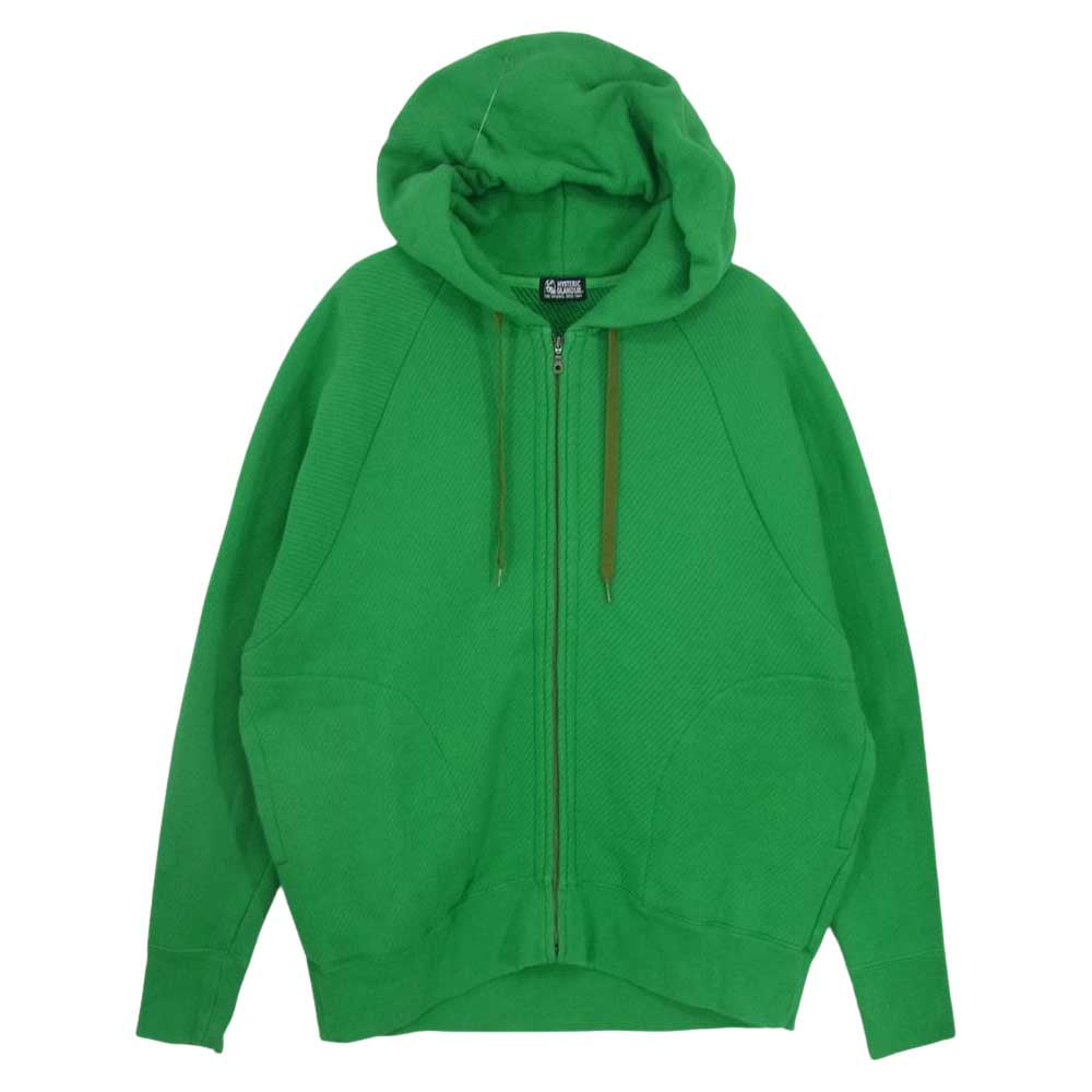 HYSTERIC GLAMOUR ヒステリックグラマー 01183CF03 BB WALDO 刺繍 ビッグ ジップ パーカー グリーン系 FREE【中古】