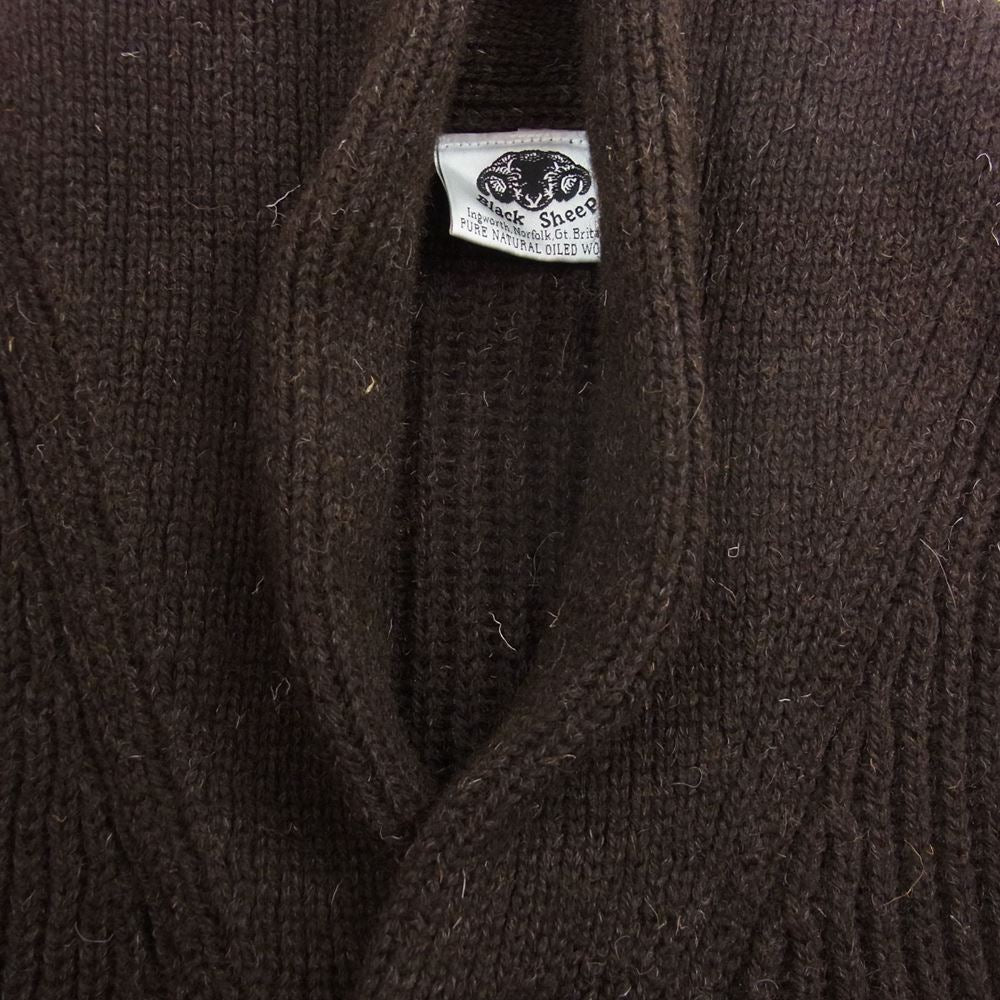 ブラックシープ ショールカラー カーディガン クルミ釦 ブラウン系 M【中古】
