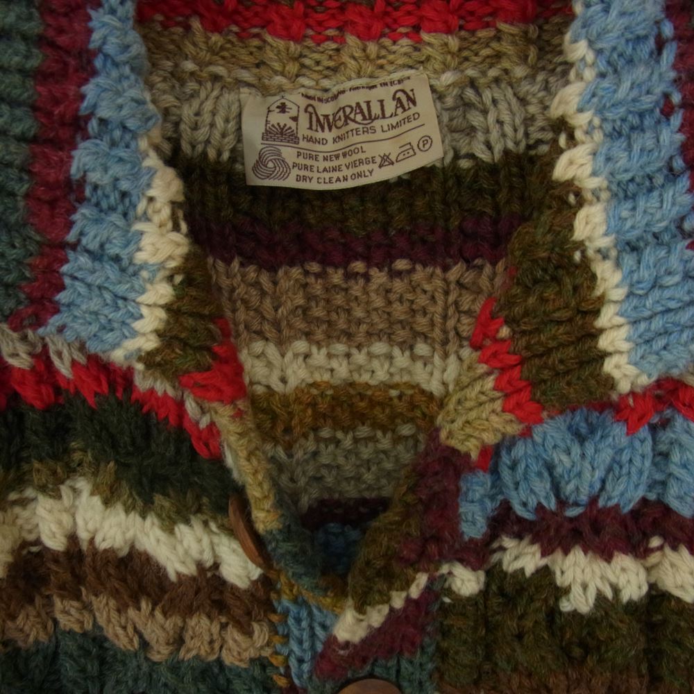 INVERALLAN インバーアラン 3A Lumber cardigan Knit Cardigan アラン ハンドニット 襟付き カーディガン マルチカラー マルチカラー系【中古】