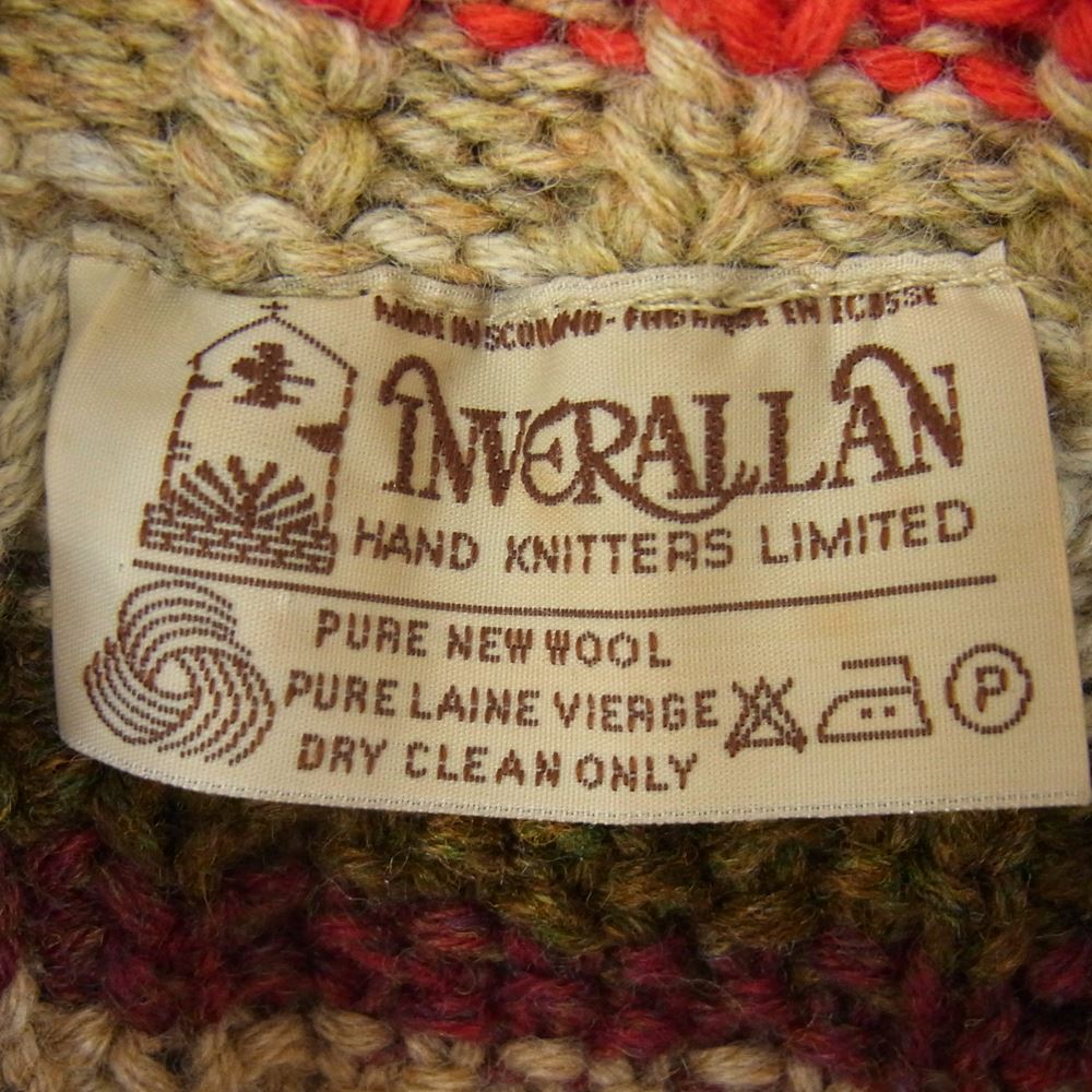 INVERALLAN インバーアラン 3A Lumber cardigan Knit Cardigan アラン ハンドニット 襟付き カーディガン マルチカラー マルチカラー系【中古】