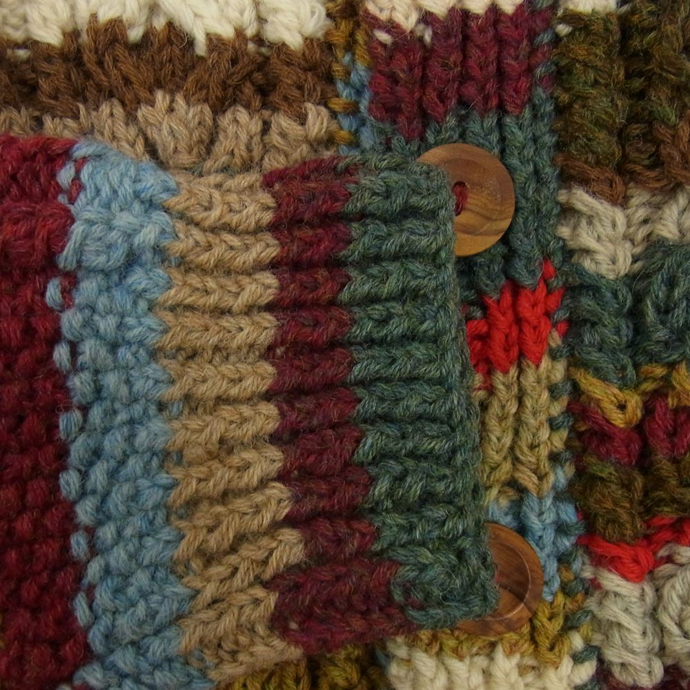 INVERALLAN インバーアラン 3A Lumber cardigan Knit Cardigan アラン ハンドニット 襟付き カーディガン マルチカラー マルチカラー系【中古】