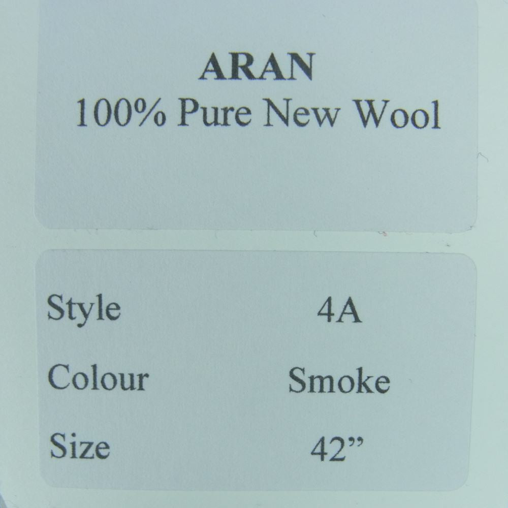 INVERALLAN インバーアラン 4A Golfer Knit Cardigan 襟なし クルー ニット カーディガン ライトブルー系 Smoke 42【中古】
