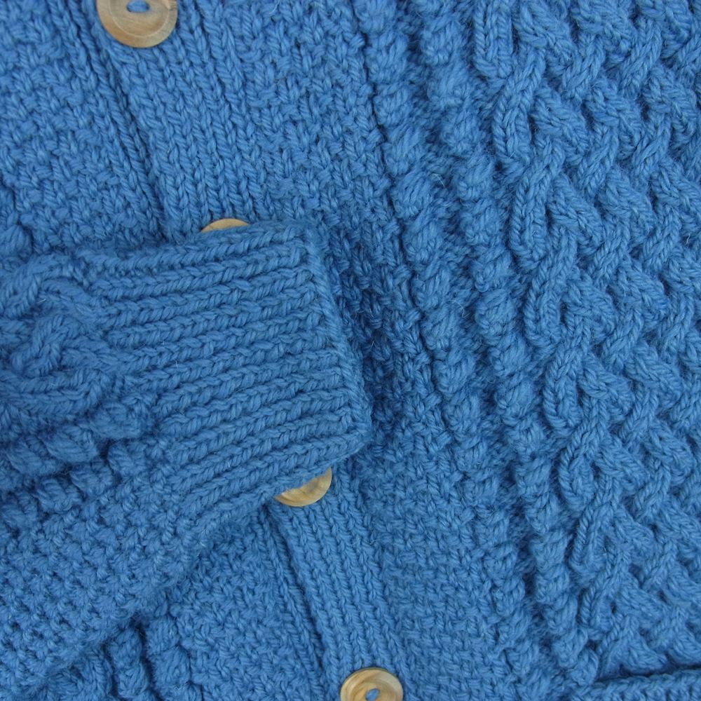 INVERALLAN インバーアラン 4A Golfer Knit Cardigan 襟なし クルー ニット カーディガン ライトブルー系 Smoke 42【中古】