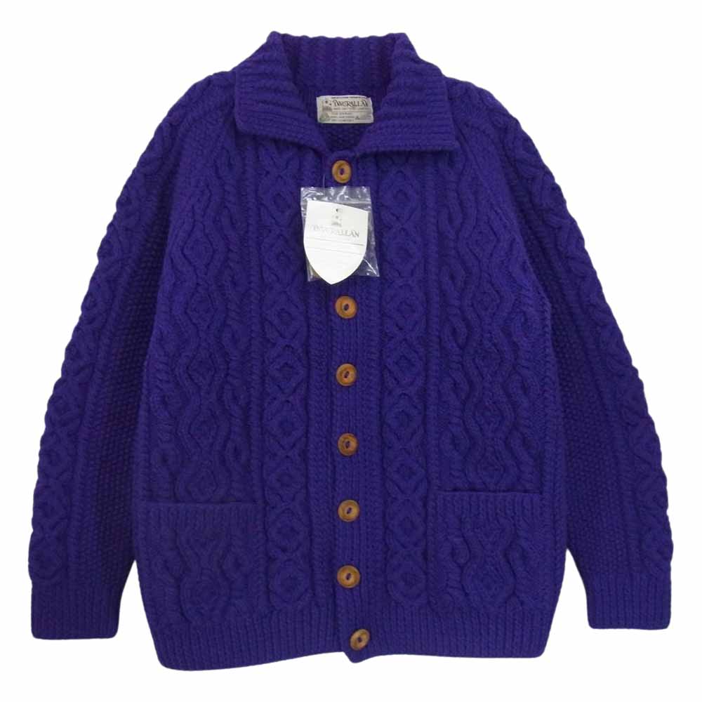 INVERALLAN インバーアラン 3A Lumber cardigan Knit Cardigan アラン ハンドニット 襟付き カーディガン パープル パープル系【中古】