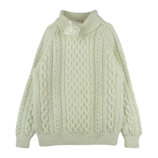 INVERALLAN インバーアラン 1A ROLL タートルネック アランセーター ハンド ニット オフホワイト系【中古】