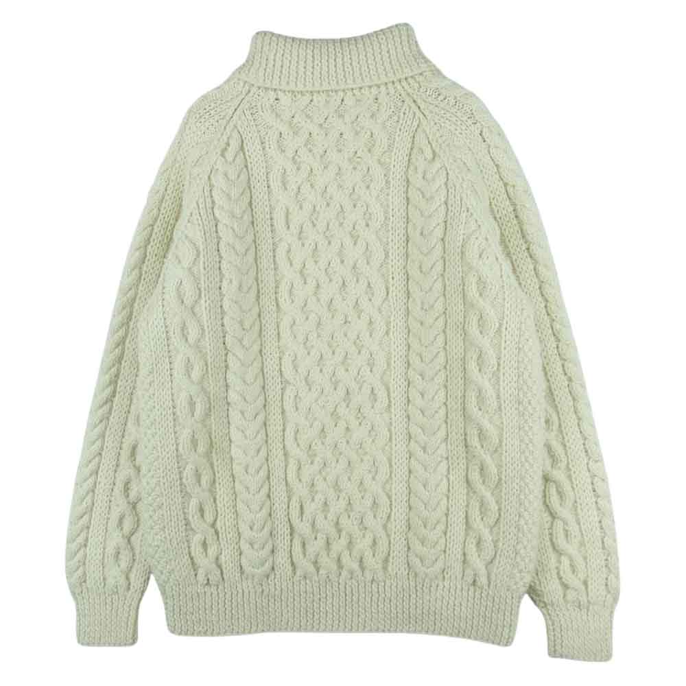 INVERALLAN インバーアラン 1A ROLL タートルネック アランセーター ハンド ニット オフホワイト系【中古】