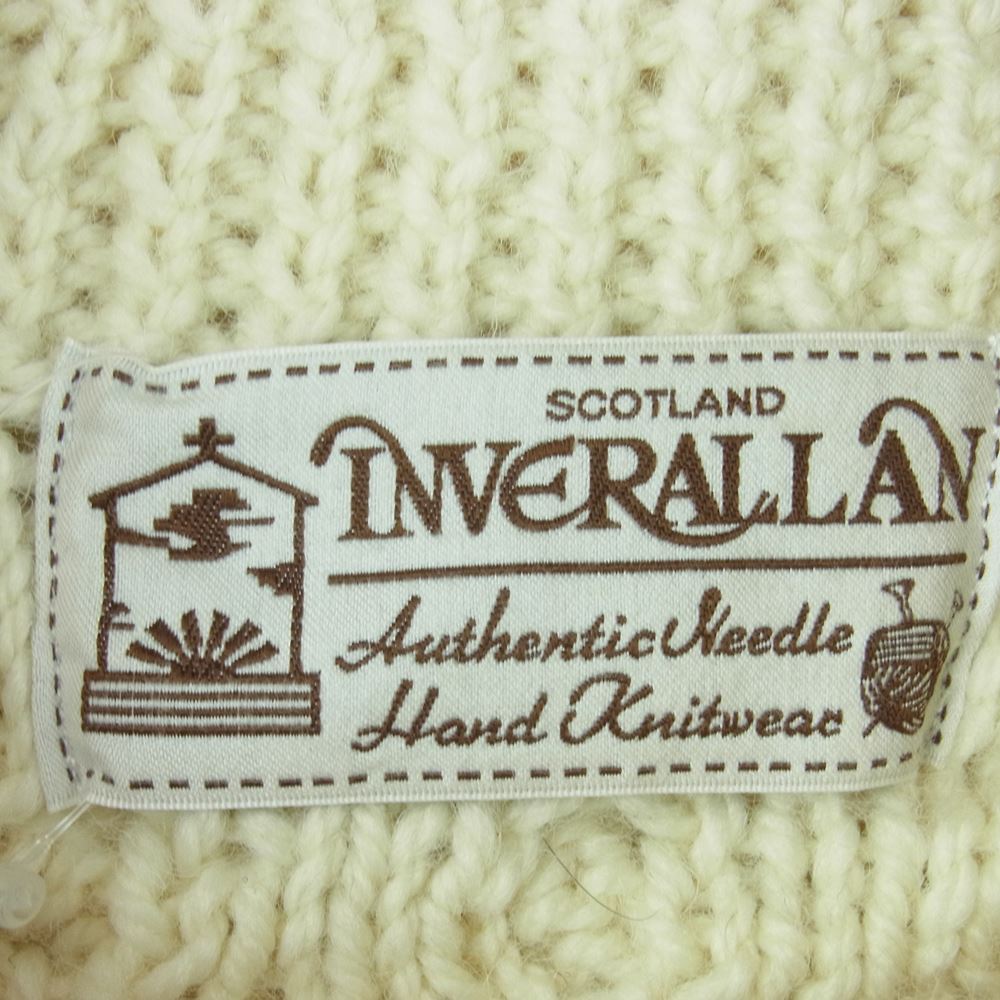 INVERALLAN インバーアラン 1A ROLL タートルネック アランセーター ハンド ニット オフホワイト系【中古】