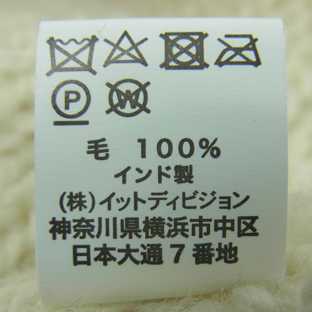 INVERALLAN インバーアラン 1A ROLL タートルネック アランセーター ハンド ニット オフホワイト系【中古】
