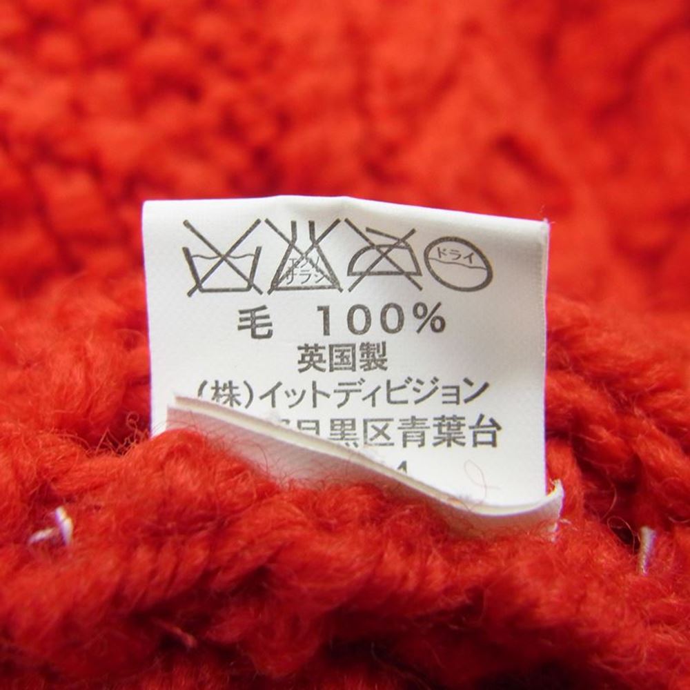 INVERALLAN インバーアラン 3A Lumber cardigan Knit Cardigan アラン ハンドニット 襟付き カーディガン RED レッド系 40【極上美品】【中古】