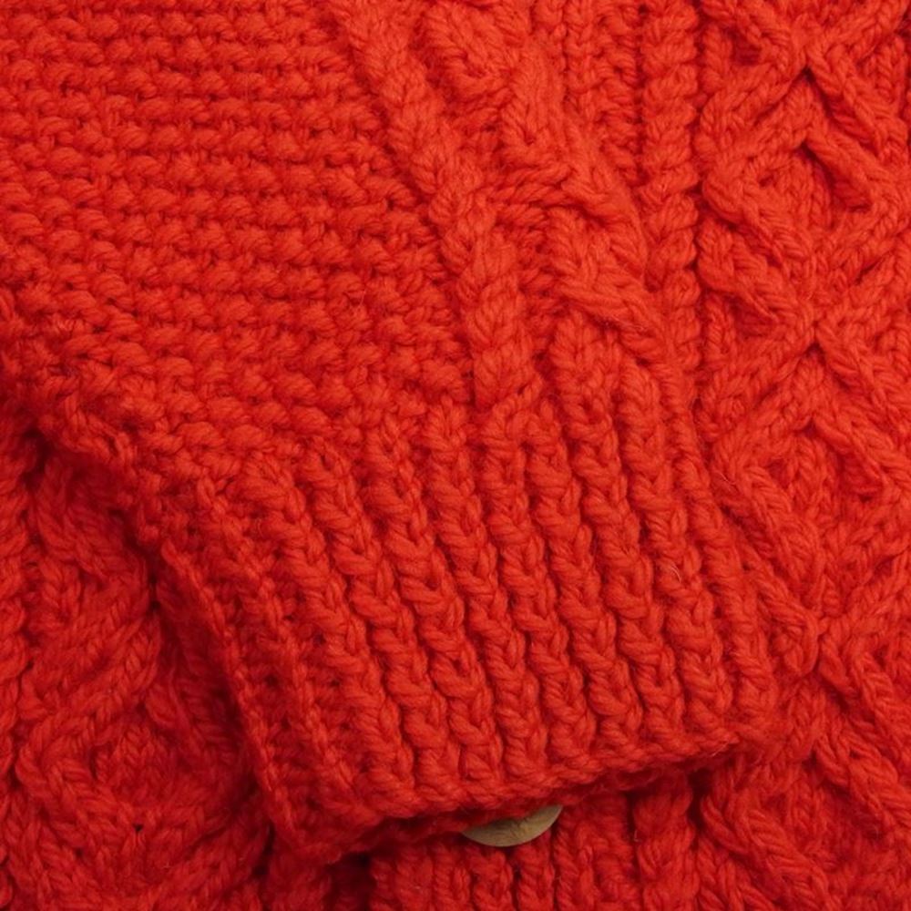 INVERALLAN インバーアラン 3A Lumber cardigan Knit Cardigan アラン ハンドニット 襟付き カーディガン RED レッド系 40【極上美品】【中古】