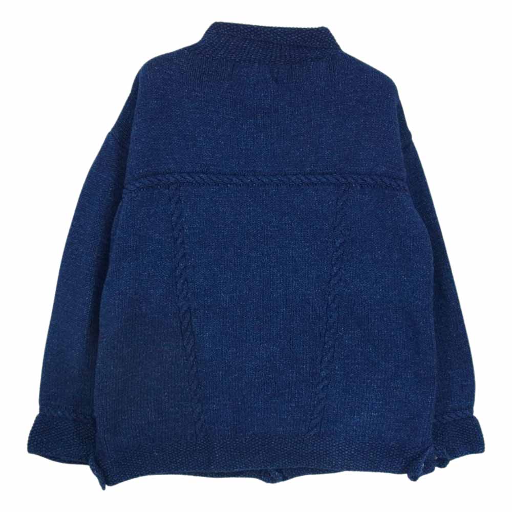 INVERALLAN インバーアラン コットンニットカーディガン デニムヤーン Gジャンタイプ インディゴ インディゴブルー系【中古】