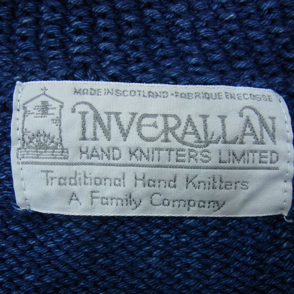 INVERALLAN インバーアラン コットンニットカーディガン デニムヤーン Gジャンタイプ インディゴ インディゴブルー系【中古】