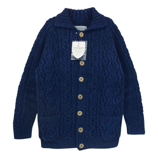 INVERALLAN インバーアラン 3A Lumber cardigan Knit DENIM YARN Cardigan アラン ハンドニット 襟付き カーディガン インディゴ インディゴブルー系 40【中古】