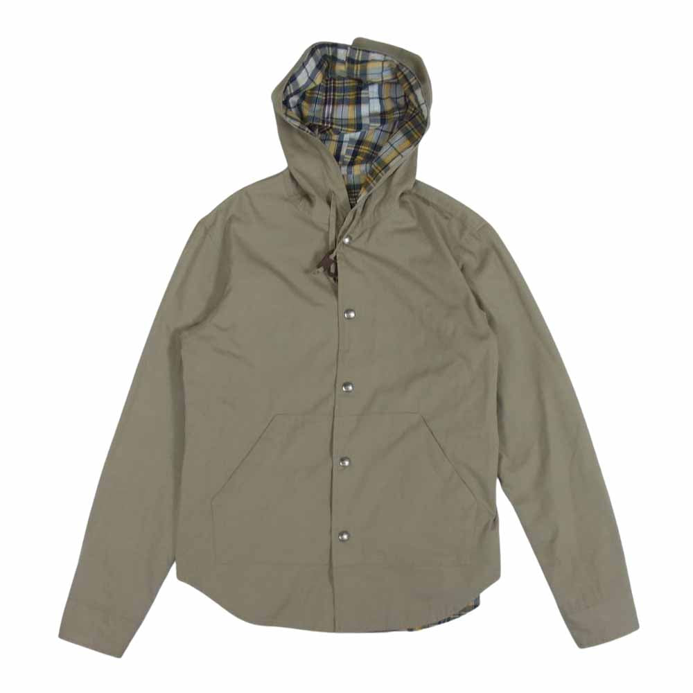 WOOLRICH ウールリッチ リバーシブル チェック フード パーカ ジャケット カーキ系 イエロー系 S【中古】