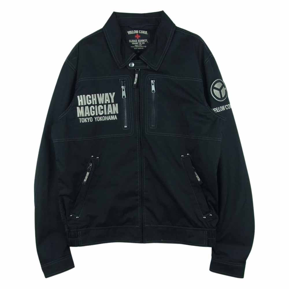 イエローコーン YB-2100 ツイルジャケット ライダース ジャケット 中国製 ブラック系 L【中古】