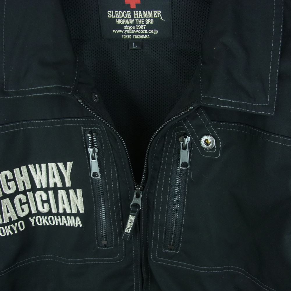 イエローコーン YB-2100 ツイルジャケット ライダース ジャケット 中国製 ブラック系 L【中古】
