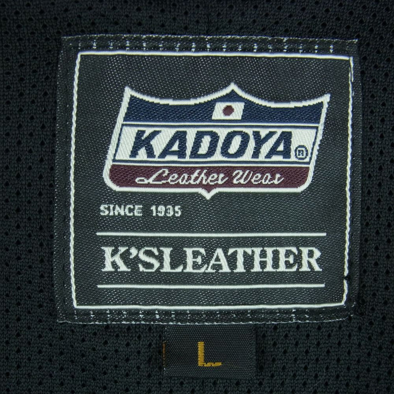 KADOYA カドヤ llxpllm-054 K's LEATHER ケーズレザー パンチングレザー シングル ライダース ジャケット ブラック系 L【中古】