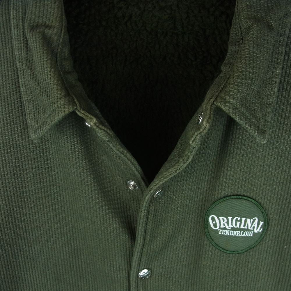 TENDERLOIN テンダーロイン 15AW T-COACH JKT PIQUE ボア ピケ コーチ ジャケット 日本製 カーキ系 グリーン系 S【中古】