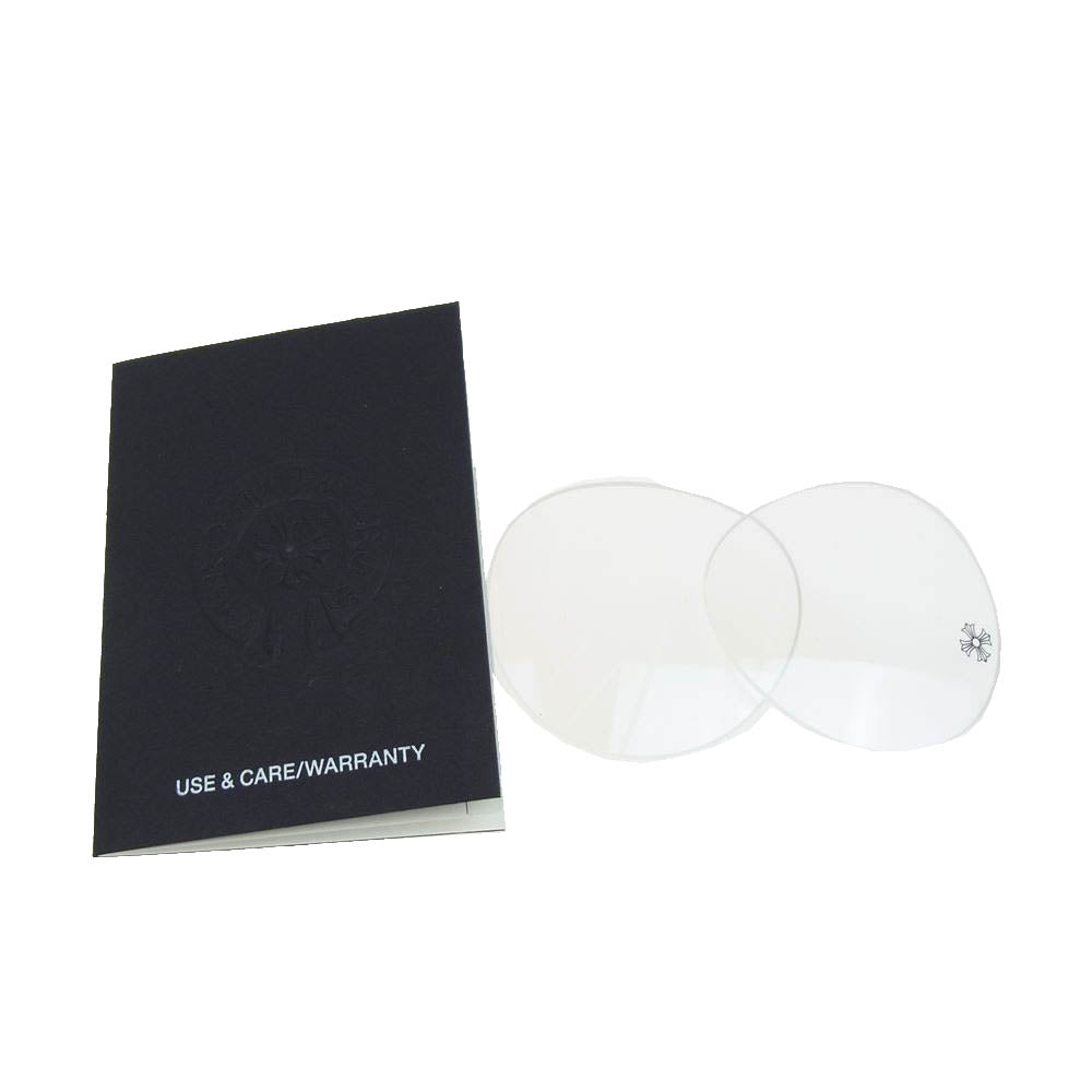 CHROME HEARTS クロムハーツ（原本無） 購入店スタンプ印字冊子付属 BUBBA-A クロステンプル メタル フレーム ラウンド アイウェア 眼鏡 度入り ゴールド ゴールド系【中古】