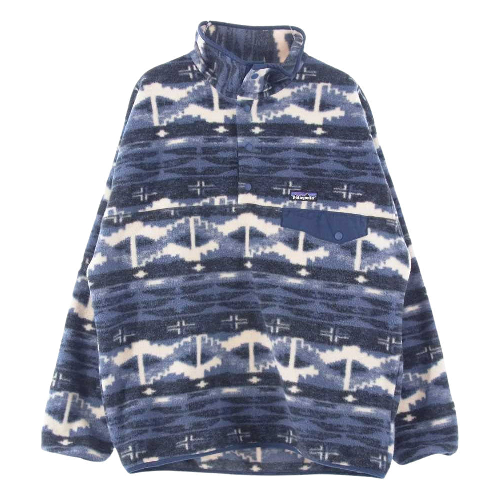 patagonia パタゴニア 18AW STY25450 18年製 SYNCHILLA SNAP T PULLOVER シンチラ スナップT プルオーバー 総柄 マルチカラー系 ネイビー系 ホワイト系 M【中古】