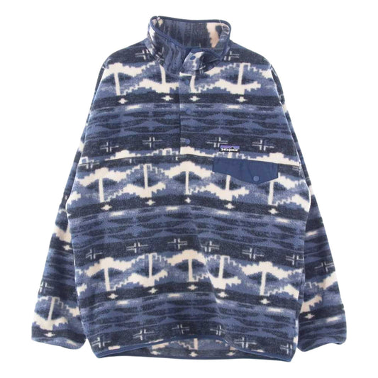 patagonia パタゴニア 18AW STY25450 18年製 SYNCHILLA SNAP T PULLOVER シンチラ スナップT プルオーバー 総柄 マルチカラー系 ネイビー系 ホワイト系 M【中古】