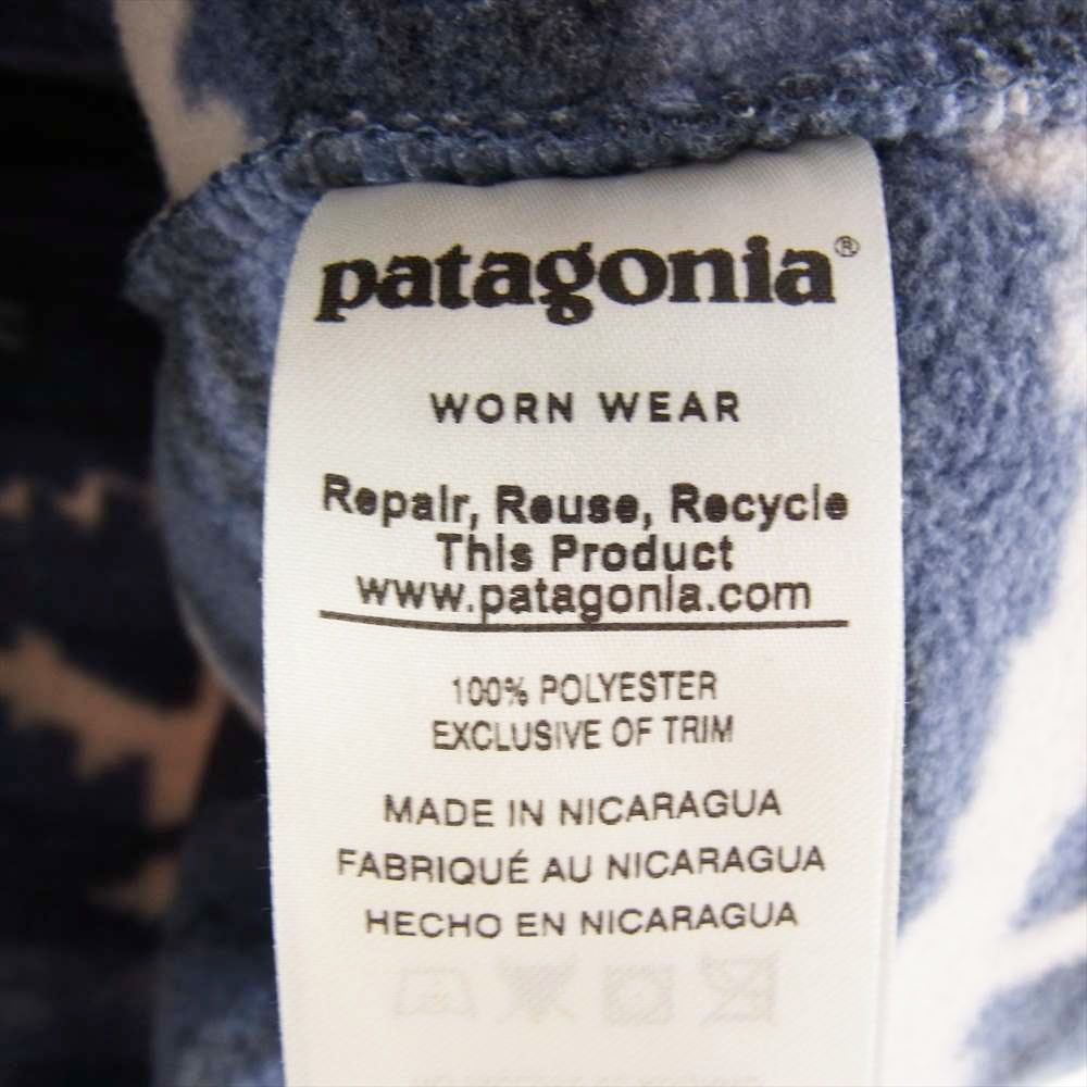 patagonia パタゴニア 18AW STY25450 18年製 SYNCHILLA SNAP T PULLOVER シンチラ スナップT プルオーバー 総柄 マルチカラー系 ネイビー系 ホワイト系 M【中古】