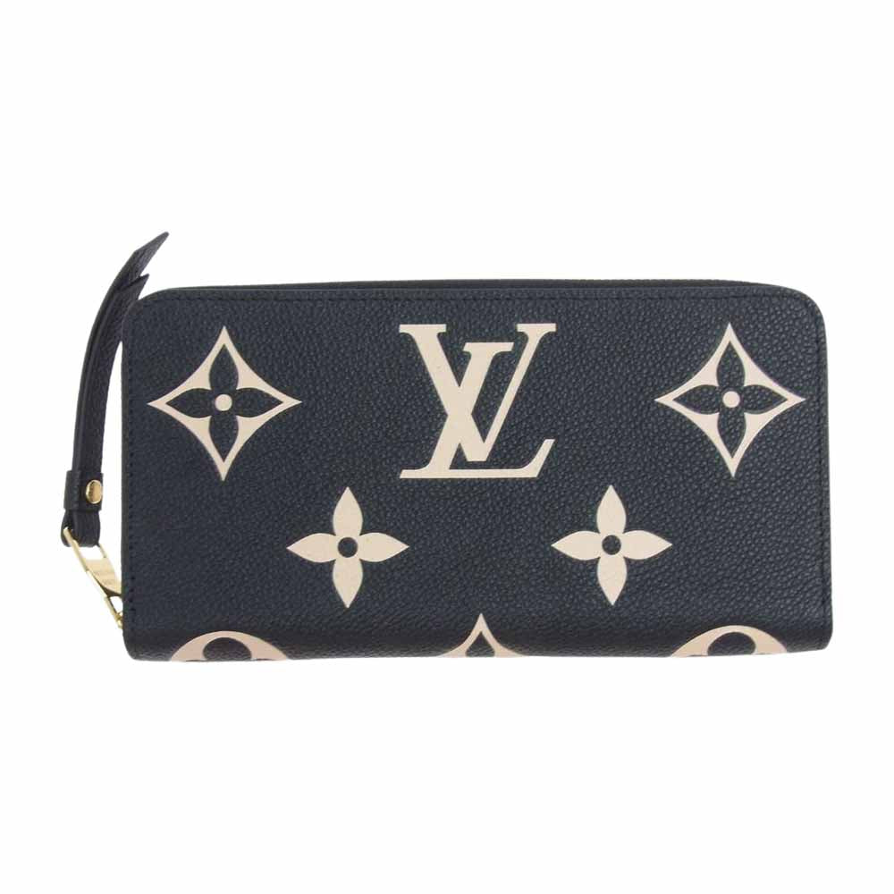 LOUIS VUITTON ルイ・ヴィトン M80481 バイカラー モノグラム アンプラント ジッピーウォレット ブラック系 ベージュ系【美品】【中古】