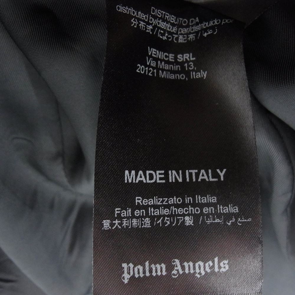 PALM ANGELS パームエンジェルス イタリア製 ラムスキン レザー ダブルライダース 切替 ジャケット ブラック系 ダークブラウン系 48【中古】