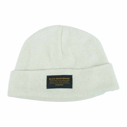 ブラックベアブランド コットン ニット キャップ ビーニー 帽子 アメリカ製 オフホワイト系【中古】
