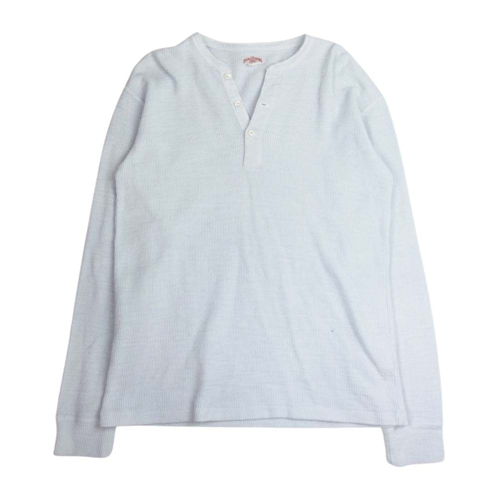 The REAL McCOY'S ザリアルマッコイズ DOUBLE DIAMOND ダブルダイヤモンド リブ ヘンリーネック カットソー 白系 ホワイト系 L【中古】