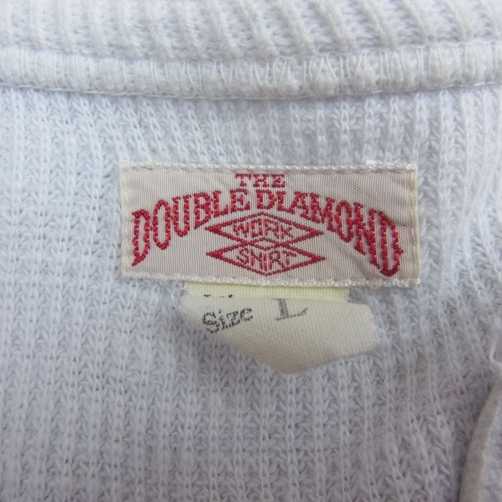 The REAL McCOY'S ザリアルマッコイズ DOUBLE DIAMOND ダブルダイヤモンド リブ ヘンリーネック カットソー 白系 ホワイト系 L【中古】