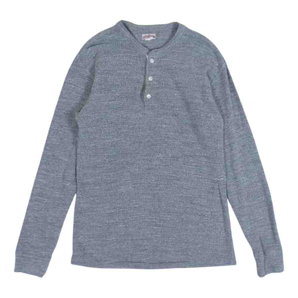 The REAL McCOY'S ザリアルマッコイズ DOUBLE DIAMOND ダブルダイヤモンド リブ ヘンリーネック カットソー グレー系 グレー系 L【中古】