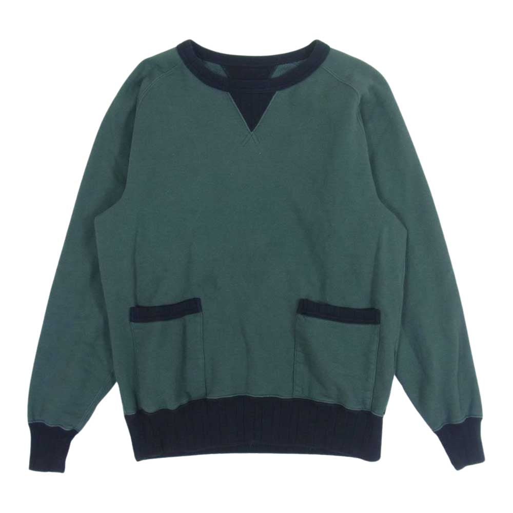 トロフィークロージング フリーダムスリーブ スウェット グリーン系 ブラック系 38【中古】