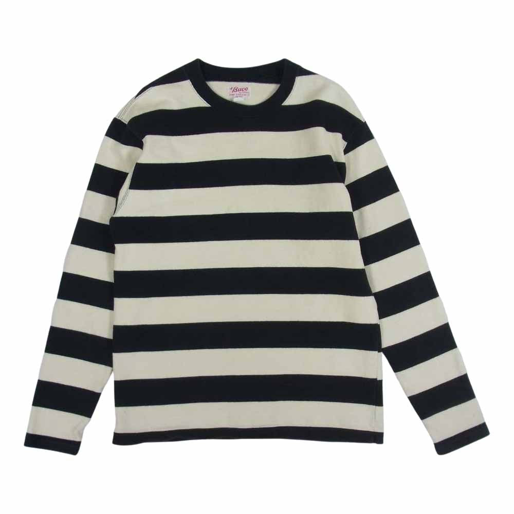 The REAL McCOY'S ザリアルマッコイズ BUCO ブコ STRIPE TEE L/S ストライプ ロング Tシャツ ロンT ボーダー カットソー ブラック系 ホワイト系 XL【中古】