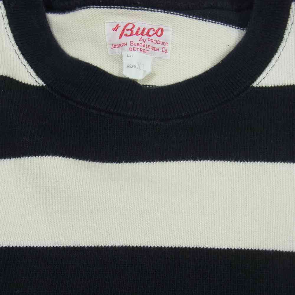 The REAL McCOY'S ザリアルマッコイズ BUCO ブコ STRIPE TEE L/S ストライプ ロング Tシャツ ロンT ボーダー カットソー ブラック系 ホワイト系 XL【中古】