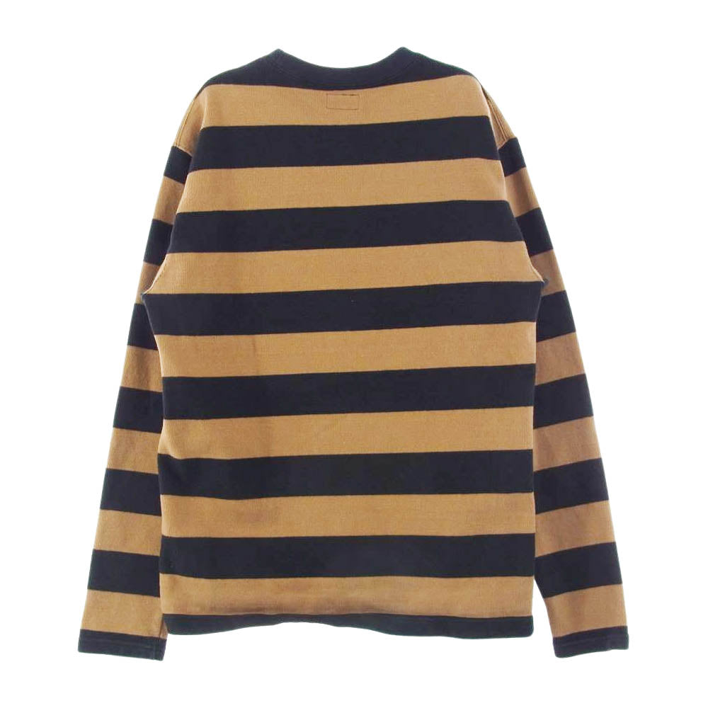 The REAL McCOY'S ザリアルマッコイズ BUCO ブコ STRIPE TEE L/S ストライプ ロング Tシャツ ロンT ボーダー カットソー ブラック系 ブラウン系 XL【中古】