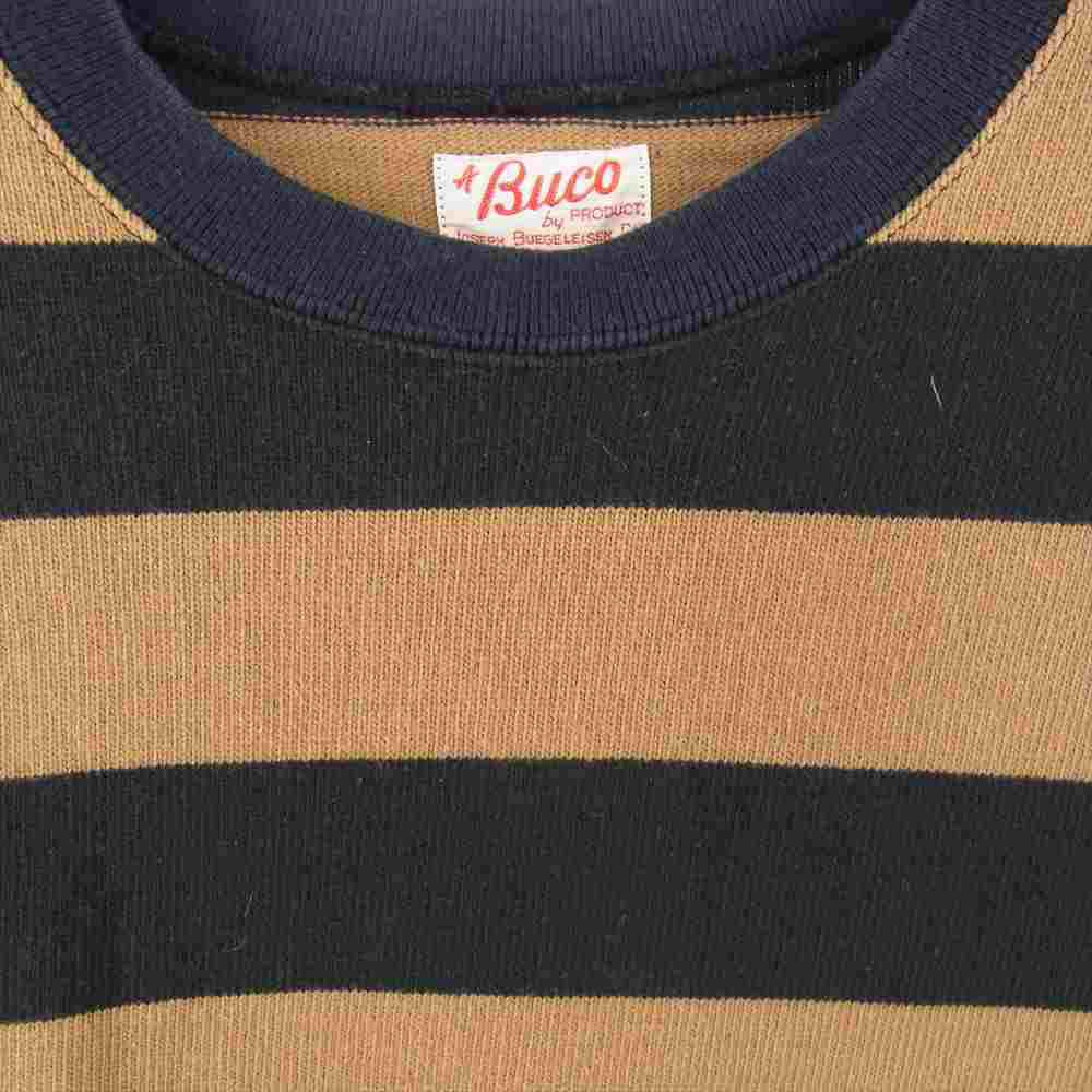 The REAL McCOY'S ザリアルマッコイズ BUCO ブコ STRIPE TEE L/S ストライプ ロング Tシャツ ロンT ボーダー カットソー ブラック系 ブラウン系 XL【中古】
