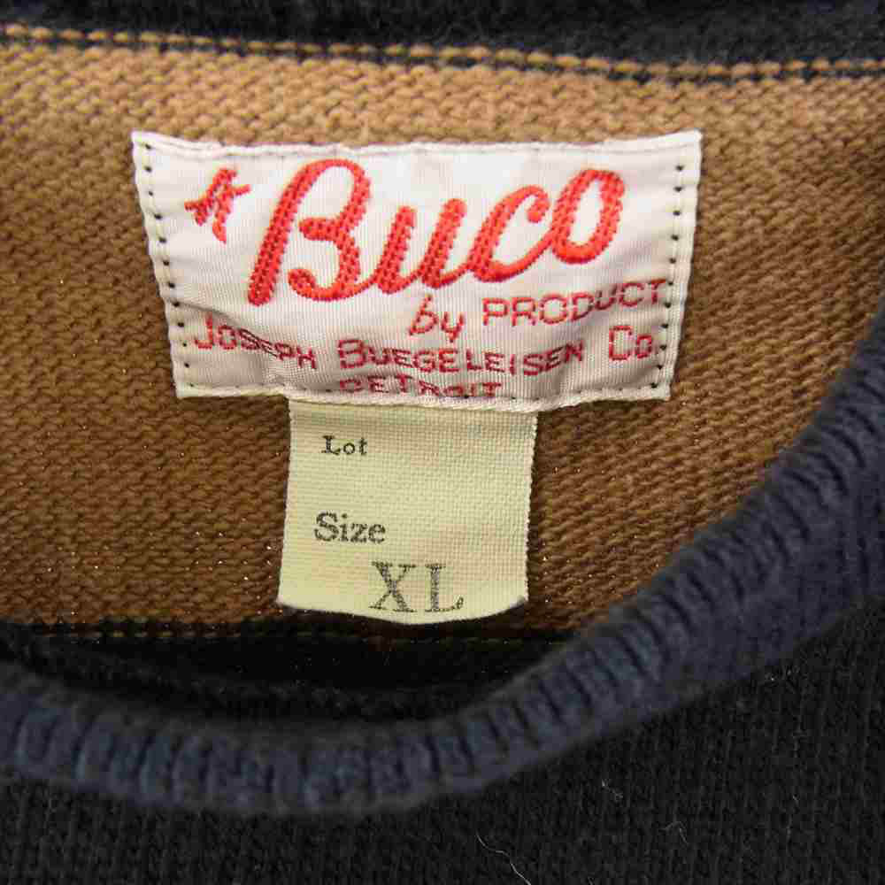 The REAL McCOY'S ザリアルマッコイズ BUCO ブコ STRIPE TEE L/S ストライプ ロング Tシャツ ロンT ボーダー カットソー ブラック系 ブラウン系 XL【中古】