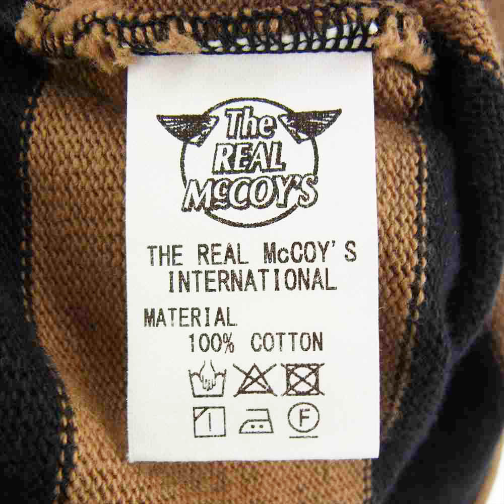 The REAL McCOY'S ザリアルマッコイズ BUCO ブコ STRIPE TEE L/S ストライプ ロング Tシャツ ロンT ボーダー カットソー ブラック系 ブラウン系 XL【中古】
