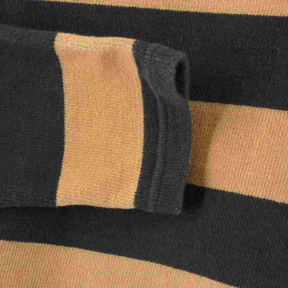 The REAL McCOY'S ザリアルマッコイズ BUCO ブコ STRIPE TEE L/S ストライプ ロング Tシャツ ロンT ボーダー カットソー ブラック系 ブラウン系 XL【中古】