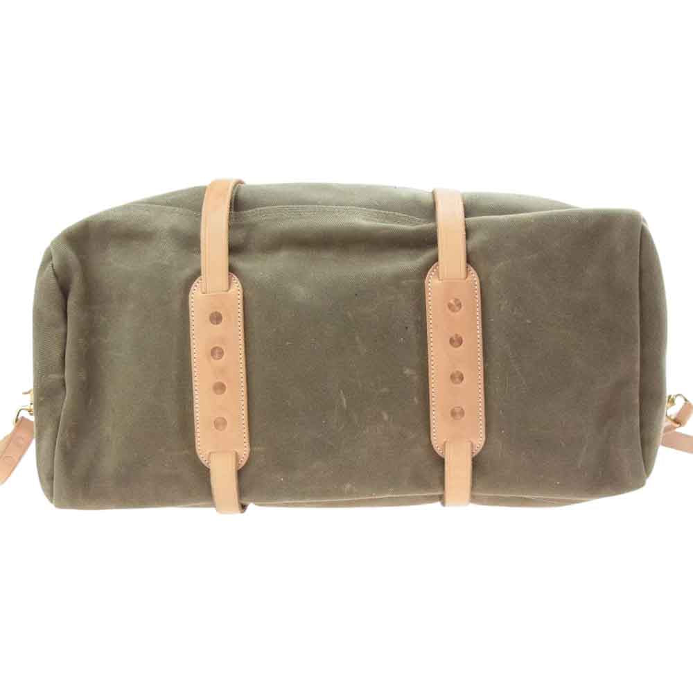 シップジョン オイルド キャンバス ボストンバッグ オリーブ系【中古】