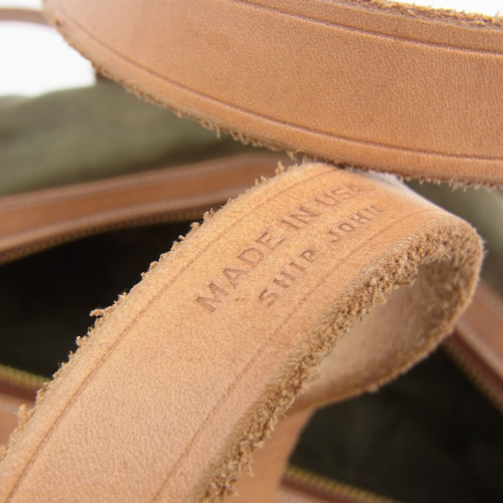 シップジョン オイルド キャンバス ボストンバッグ オリーブ系【中古】