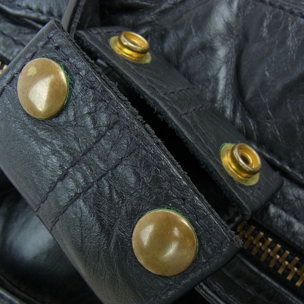 LANGLITZ LEATHERS ラングリッツレザーズ Reguler Travel Bag レギュラー トラベル バッグ レザーボストン バッグ ブラック系【中古】