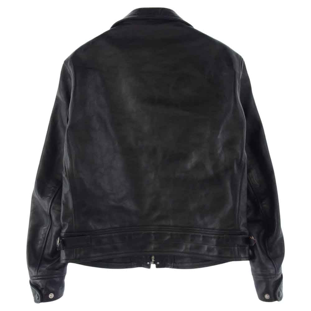 FREEWHEELERS フリーホイーラーズ SPARTAN LEATHER SPORTSWEAR MULHOLLAND マルホランド 馬革 ホースハイド 裏フリース レザー シングル ライダース ジャケット ブラック系【中古】