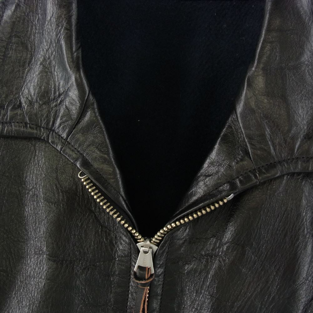 FREEWHEELERS フリーホイーラーズ SPARTAN LEATHER SPORTSWEAR MULHOLLAND マルホランド 馬革 ホースハイド 裏フリース レザー シングル ライダース ジャケット ブラック系【中古】