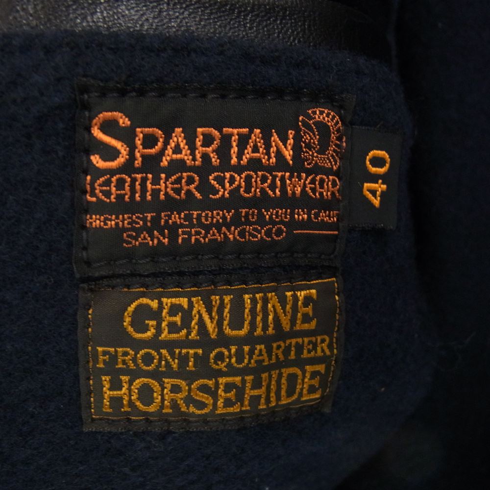 FREEWHEELERS フリーホイーラーズ SPARTAN LEATHER SPORTSWEAR MULHOLLAND マルホランド 馬革 ホースハイド 裏フリース レザー シングル ライダース ジャケット ブラック系【中古】